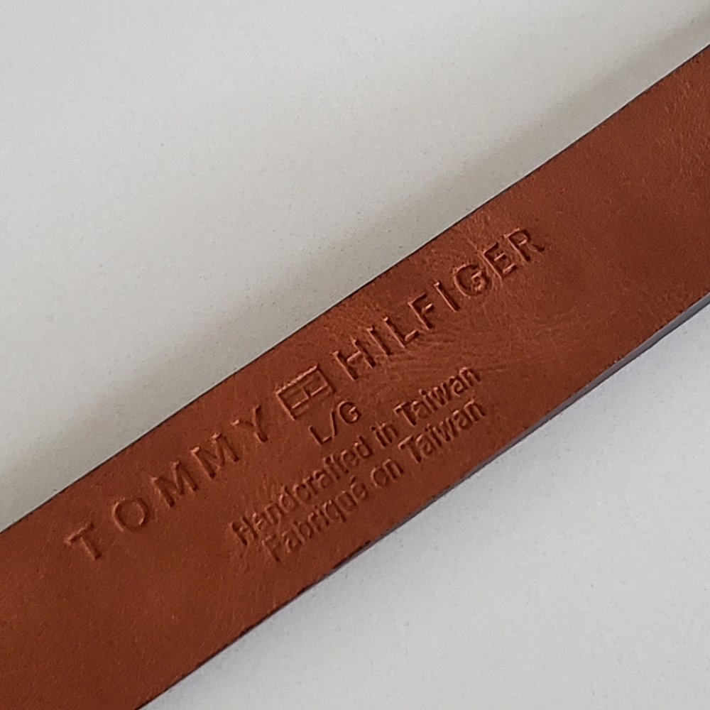 🎀Luxury Tommy Hilfiger Women's Slim Leather Belt Chic Gold H Monogram Accent🎀 - Picture 5 of 5
